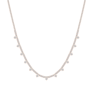 15 ½ ctw Round Lab Grown Diamond Dangle Tennis Necklace - 18 Inches - Signature Collection