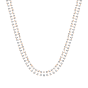 40 ctw Round and Pear Lab Grown Diamond Tennis Necklace - 18 Inches - Signature Collection