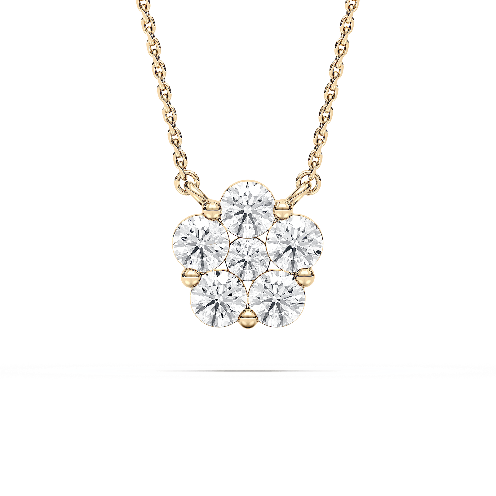 1 ctw Round Lab Grown Diamond Blooming Beauty Flower Pendant  - 18 Inches