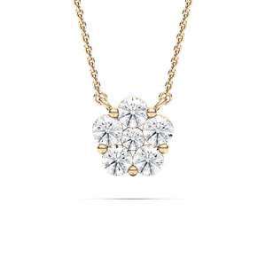 1 ctw Round Lab Grown Diamond Blooming Beauty Flower Pendant  - 18 Inches
