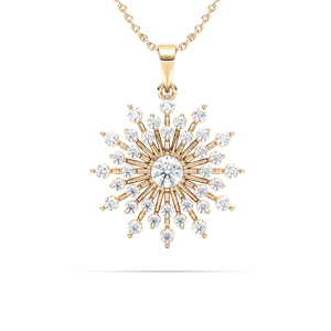 1 5/8 ctw Round Lab Grown Diamond Vintage Snowflake Pendant  - 18 Inches