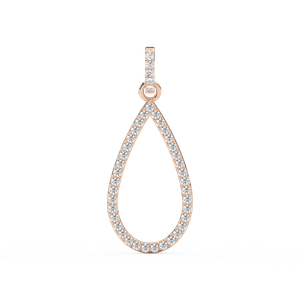 1/4 ctw Round Lab Grown Diamond Pave Teardrop Pendant  - 18 Inches