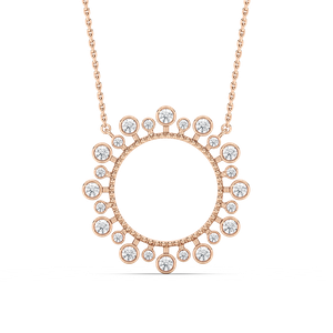 5/8 ctw Round Lab Grown Diamond Bezel Starburst Pendant  - 18 Inches