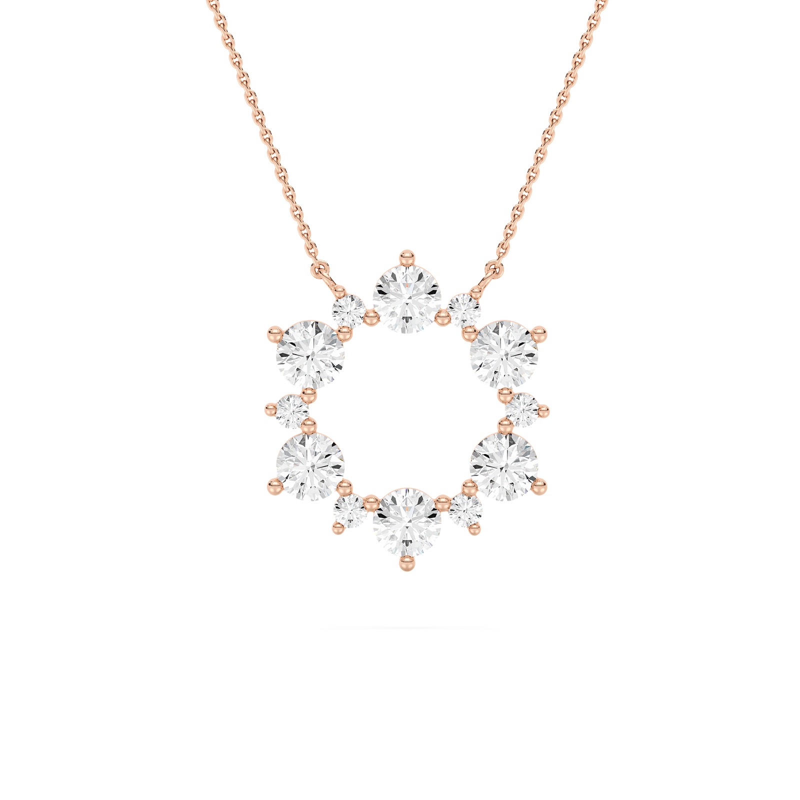 5/8 ctw Round Lab Grown Diamond Open Snowflake Pendant - 18 Inches