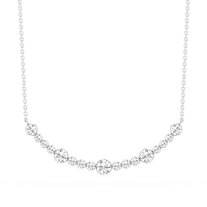 1 ctw Round Lab Grown Diamond Bezel Smile Necklace - 16 to 18 Inches
