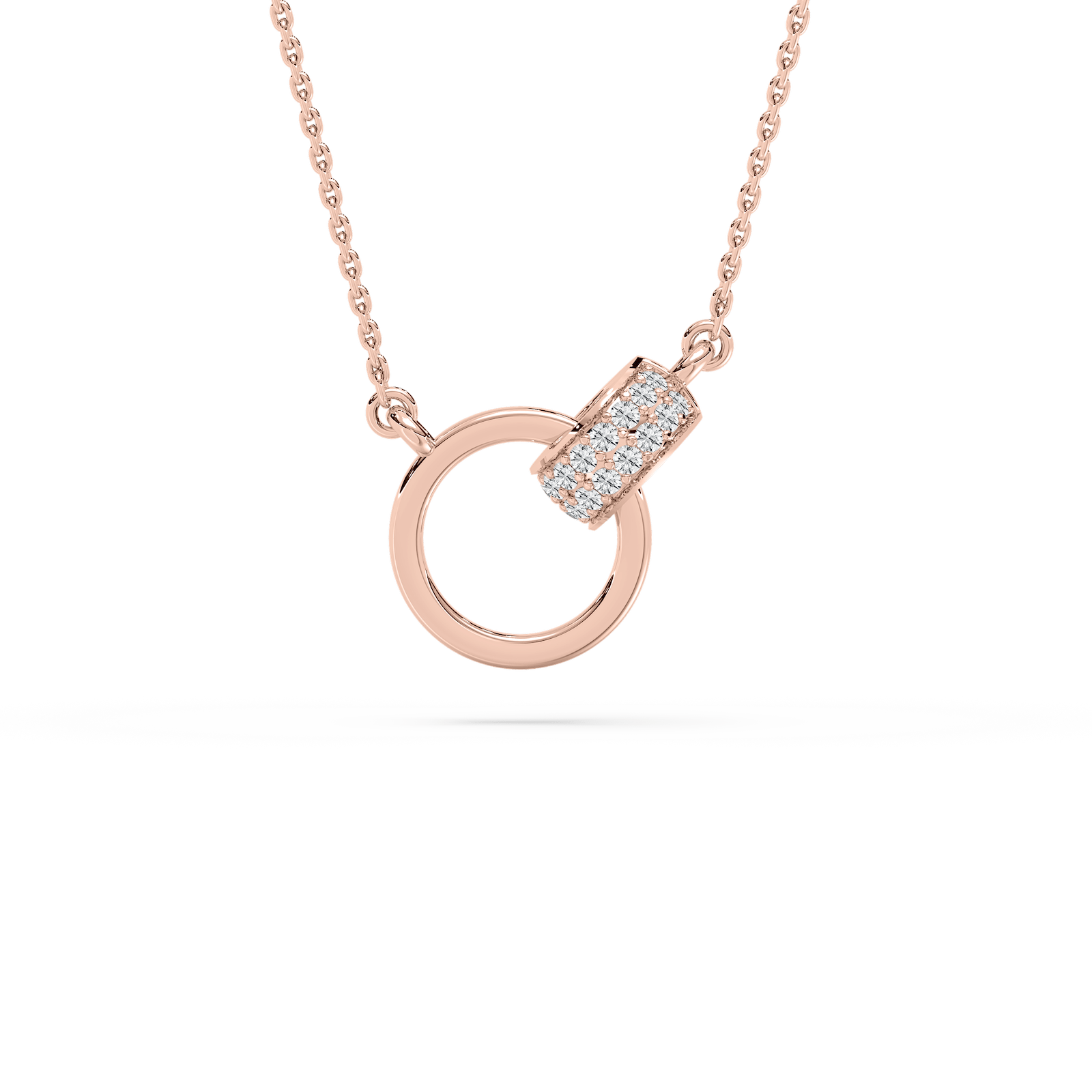1/5 ctw Round Lab Grown Diamond Modern Interlocking Pendant - 18 Inches