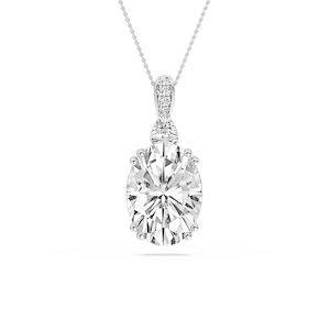 24 ctw Oval Lab Grown Diamond Double Prong Pendant - 18 Inches - Signature Collection