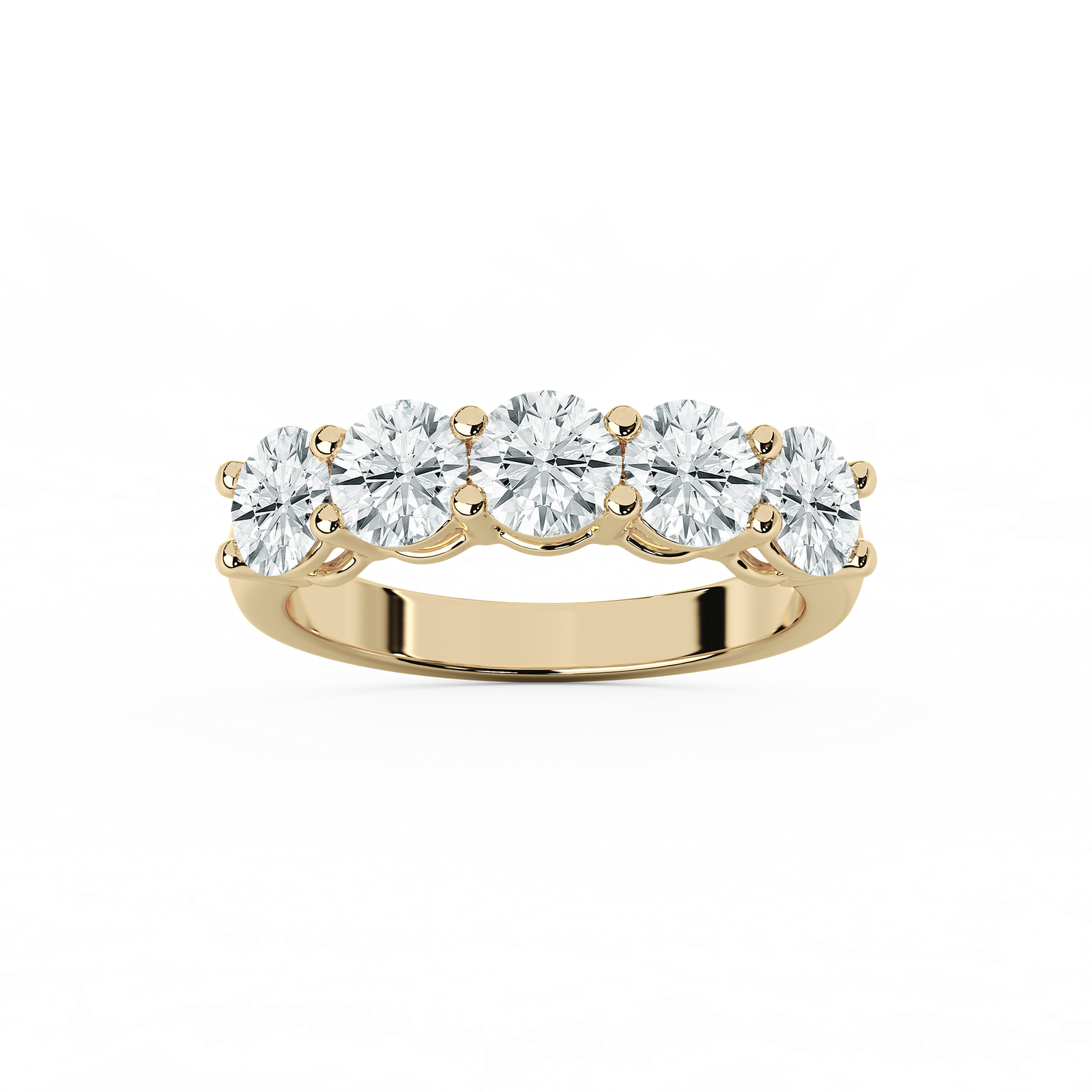 Luka Round Lab Grown Diamond Five Stone Shared Prong Anniversary Band