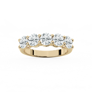 Luka Oval Lab Grown Diamond Five Stone Shared Prong Anniversary Band