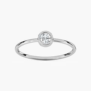 Glow Stackable Band with Bezel Set Round Cut Lab-Grown Diamonds in 14K White Gold
