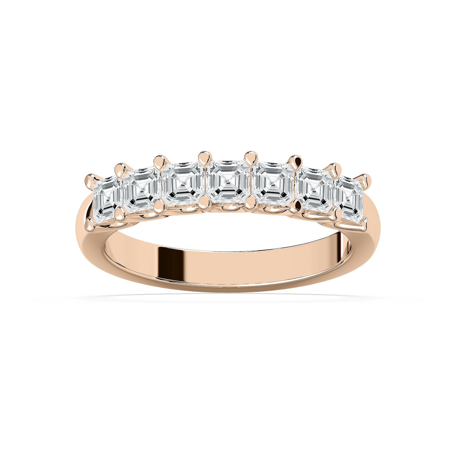 Aria 7/8 ctw Asscher Lab Grown Diamond Seven Stone U Prong Anniversary Band