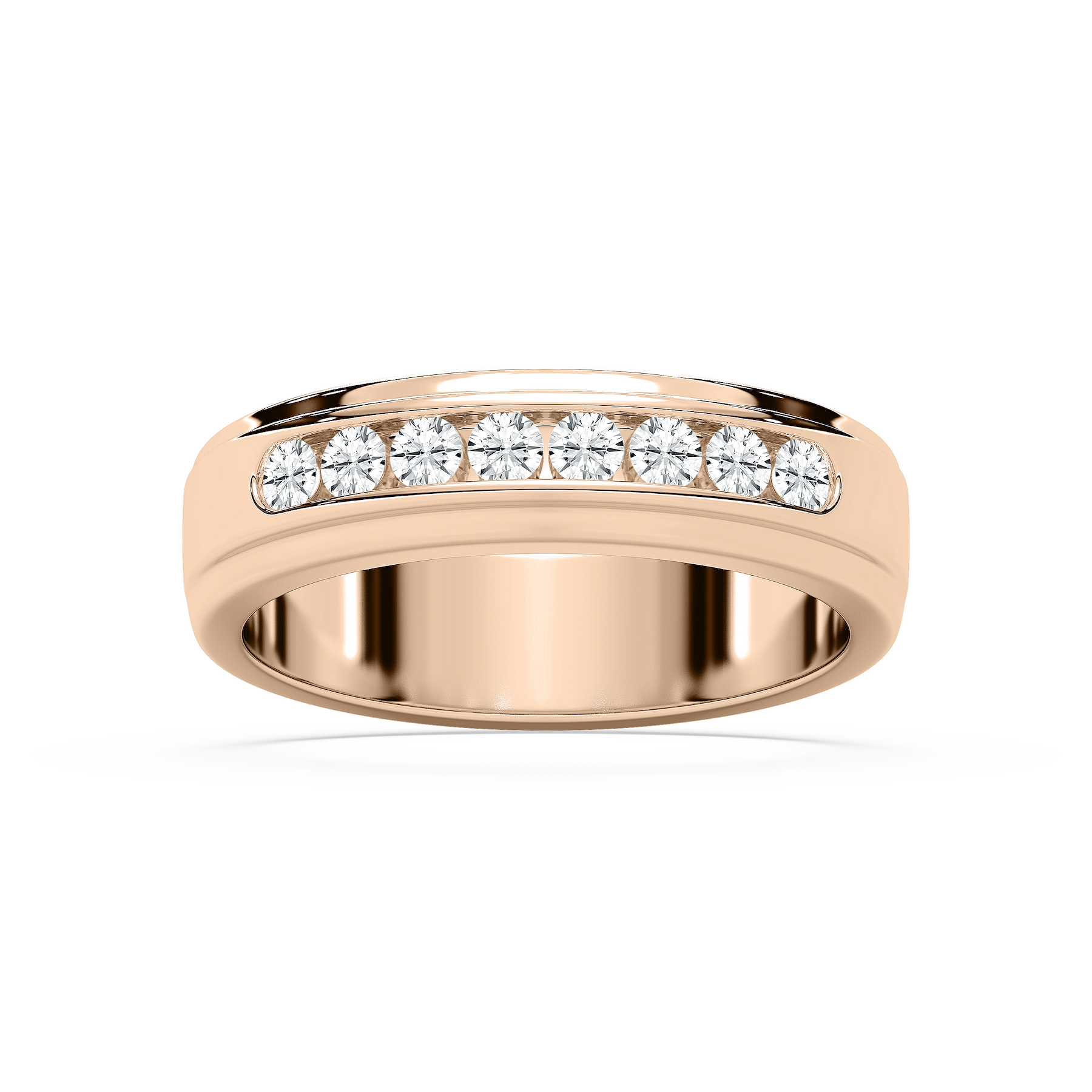 Wesley 1/2 ctw Round Lab Grown Diamond 6.00mm Channel Mens Wedding Band