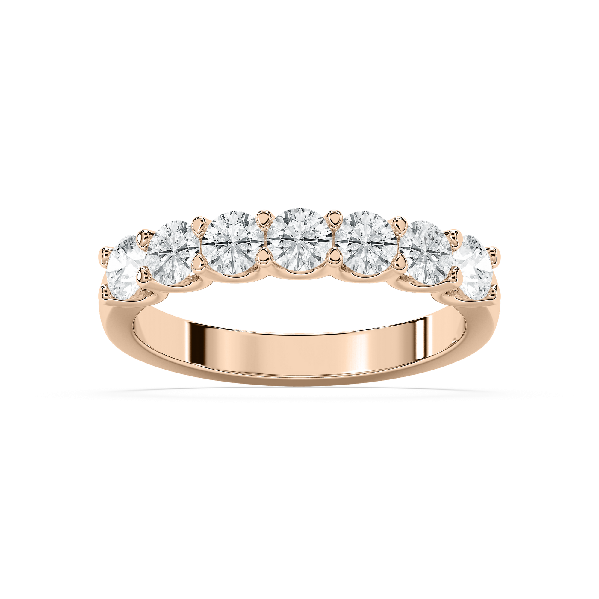Amelia 1 ctw Round Lab Grown Diamond Seven Stone U Prong Anniversary Band