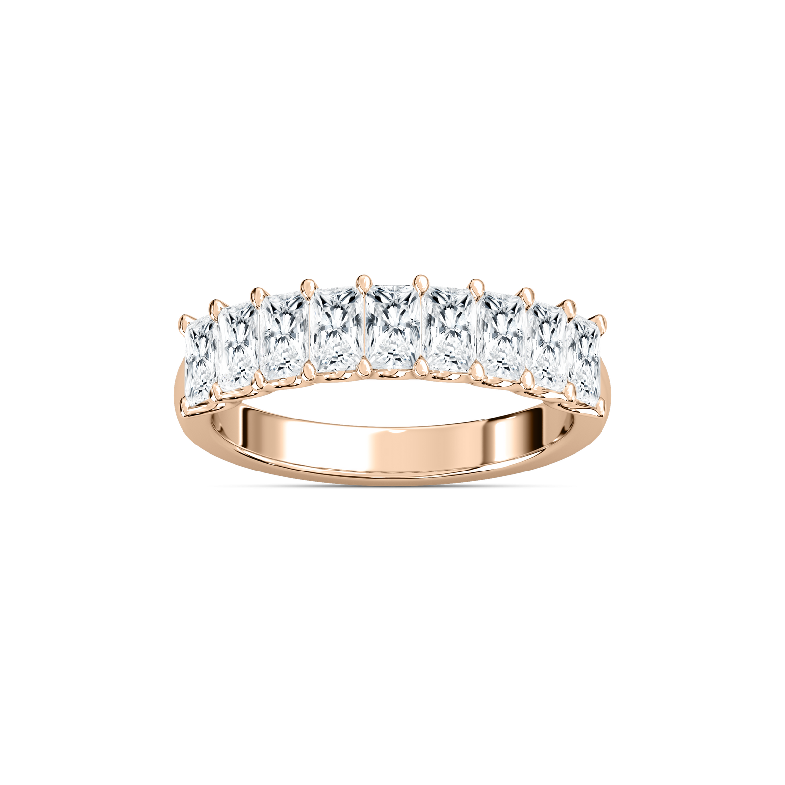 Lydia 1 ⅕ ctw Radiant Lab Grown Diamond Nine Stone U Prong Anniversary Band