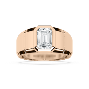 Matthew 3 ct Emerald Lab Grown Diamond 6.50mm Bezel Mens Wedding Band