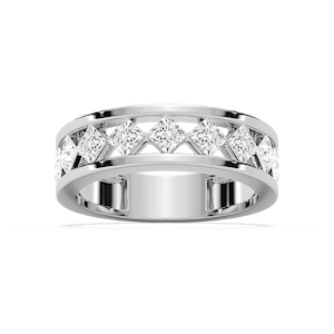 Square Cut Men’s Ring with 2.07ctw in 14K White Gold