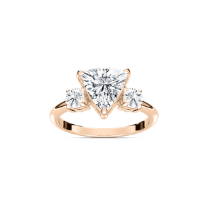Prisha Trillion Lab Grown Diamond with Round Sides Three Stone Engagement Ring