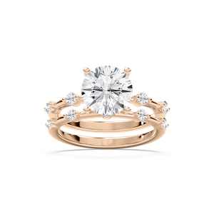 Mila 2 ⅞ ctw Round Lab Grown Diamond Station Wedding Set