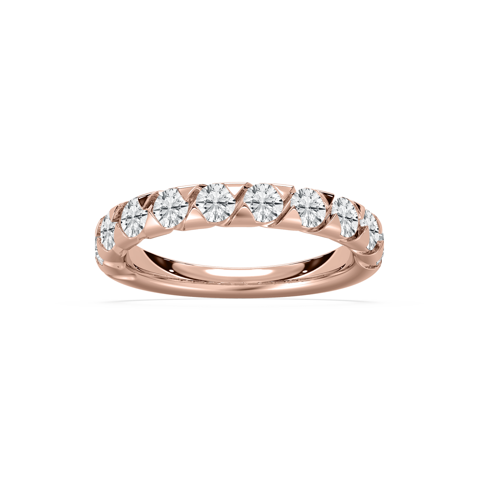 Yasmin 1 ctw Round Lab Grown Diamond 10 Stone Anniversary Band