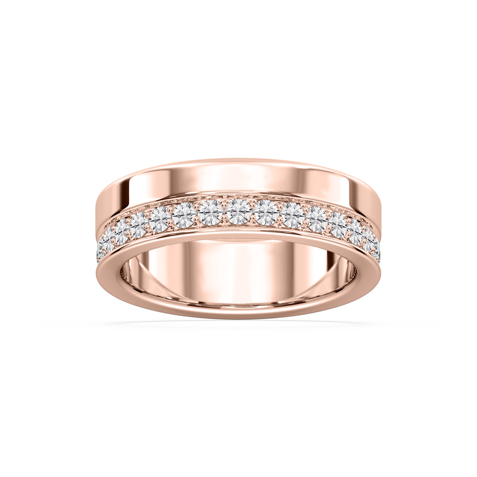 Patricia 7/8 ctw Round Lab Grown Diamond Wide Pave Eternity Band