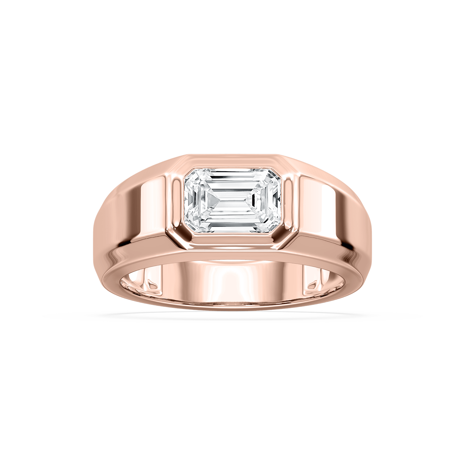 2 ctw Emerald Lab Grown Diamond East-West Mens Band