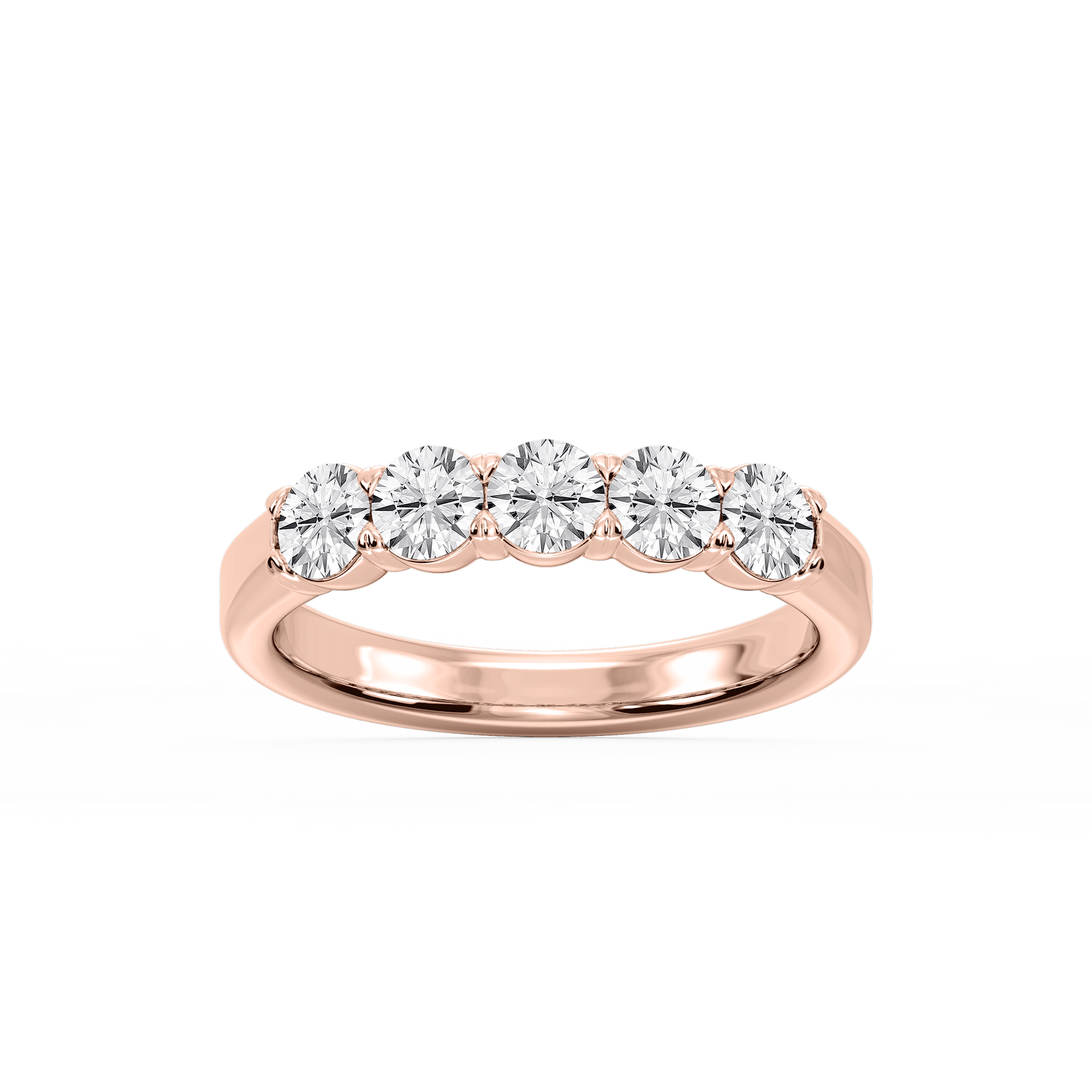 Kate Round Lab Grown Diamond 5-Stone V-Prong Anniversary Band