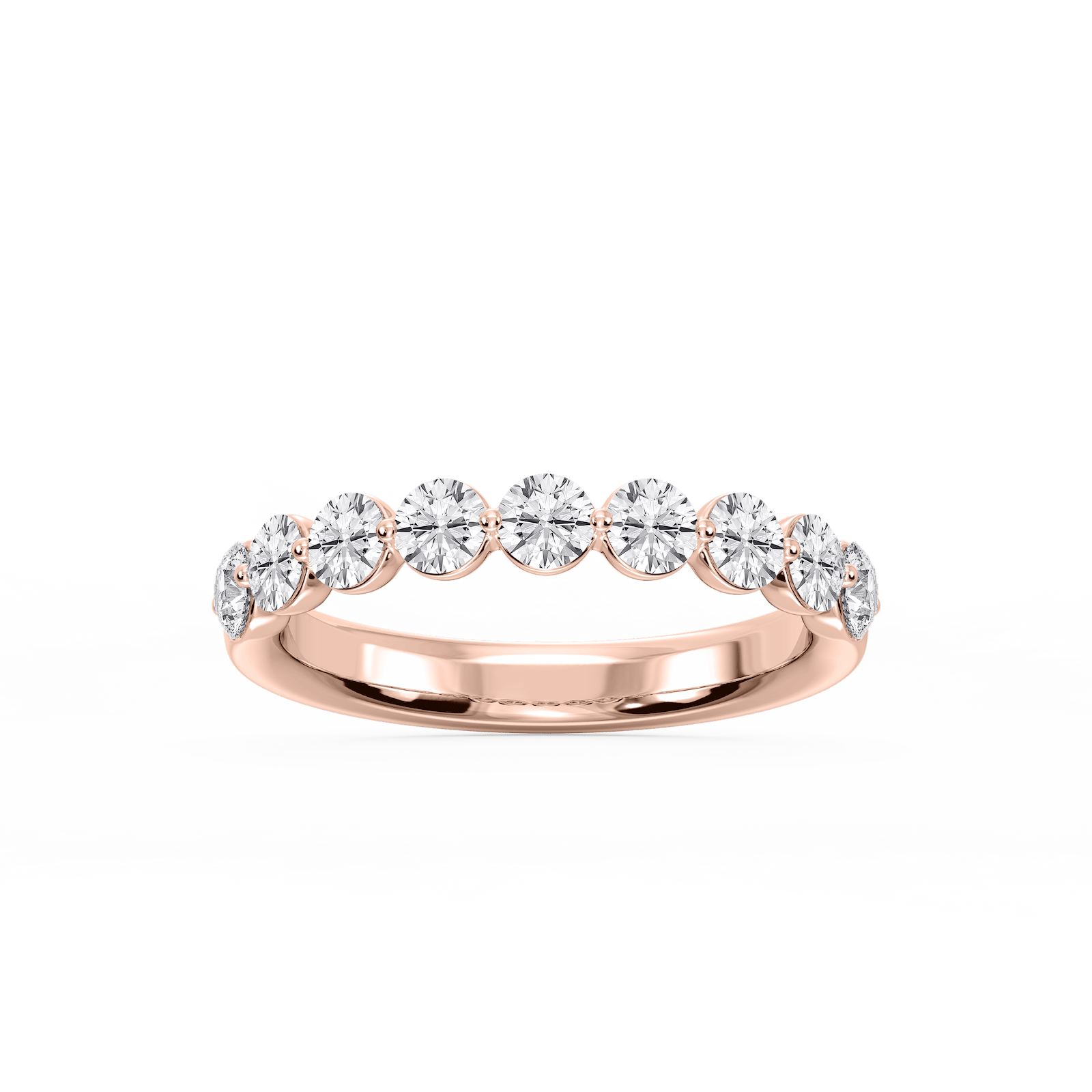 Aurora Round Lab Grown Diamond Single Shared Prong Anniversary Band