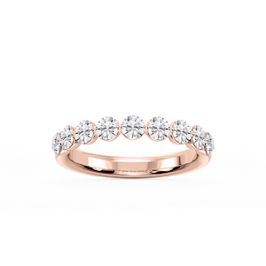 Aurora Round Lab Grown Diamond Single Shared Prong Anniversary Band