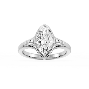 Adeline Marquise Lab Grown Diamond Six Prong Three Stone Engagement Ring
