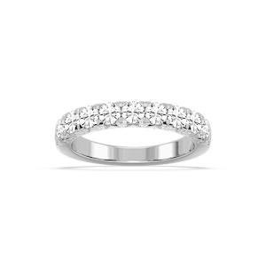 August Anniversary Band with 1.00ctw Round Cut Lab-Grown Diamonds in 14K White Gold