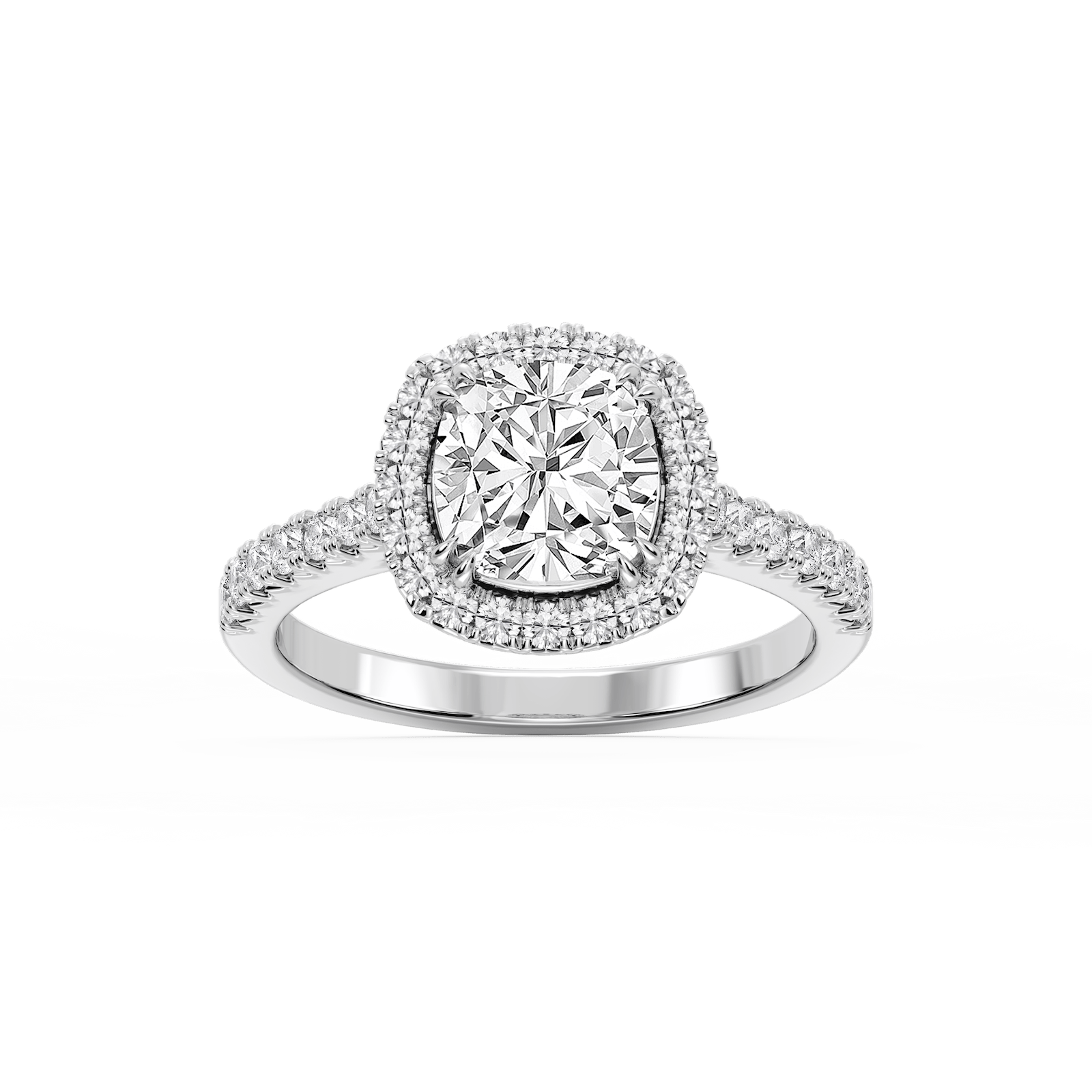 Doris Cushion Lab Grown Diamond Classic Prong Halo Engagement Ring
