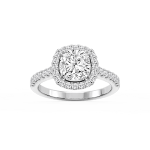 Doris Cushion Lab Grown Diamond Classic Prong Halo Engagement Ring