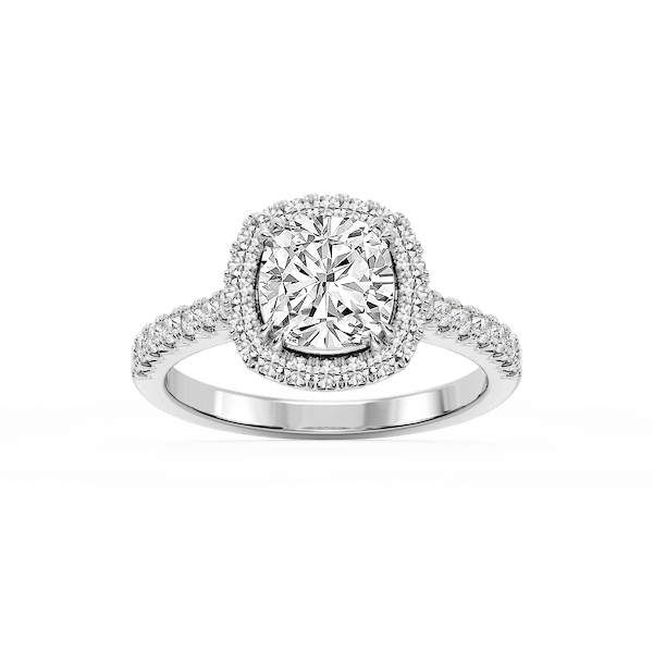 Doris Cushion Lab Grown Diamond Classic Prong Halo Engagement Ring
