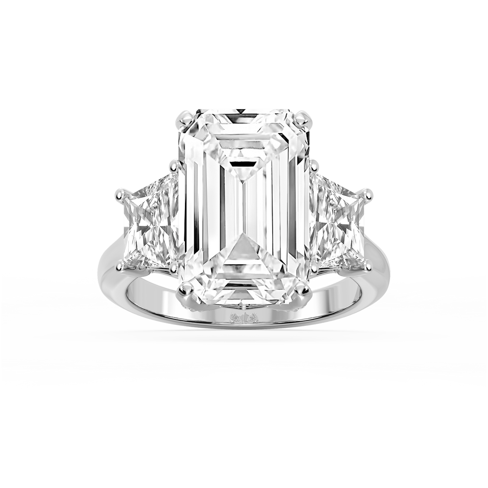 Kinsley 12 ¼ ctw Emerald Lab Grown Diamond Three Stone Engagement Ring - Signature Collection