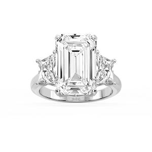 Kinsley 12 ¼ ctw Emerald Lab Grown Diamond Three Stone Engagement Ring - Signature Collection
