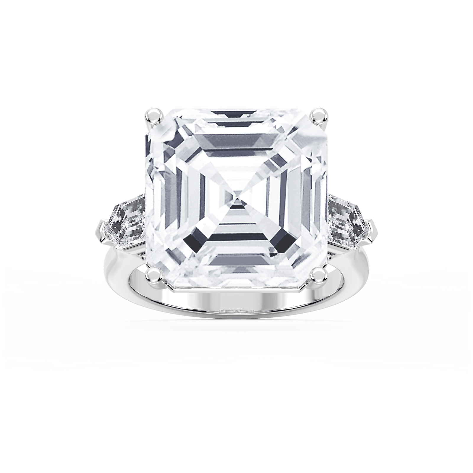 Beth 21 ⅕ ctw Asscher Lab Grown Diamond Three Stone Engagement Ring - Signature Collection