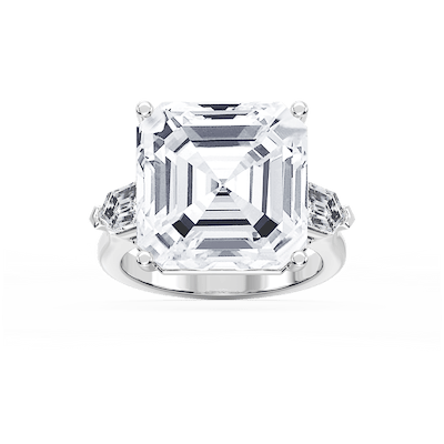 Beth 21 ⅕ ctw Asscher Lab Grown Diamond Three Stone Engagement Ring - Signature Collection
