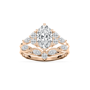 Maura 2 ¼ ctw Oval Lab Grown Diamond Nature Inspired Vine Motif Wedding Set
