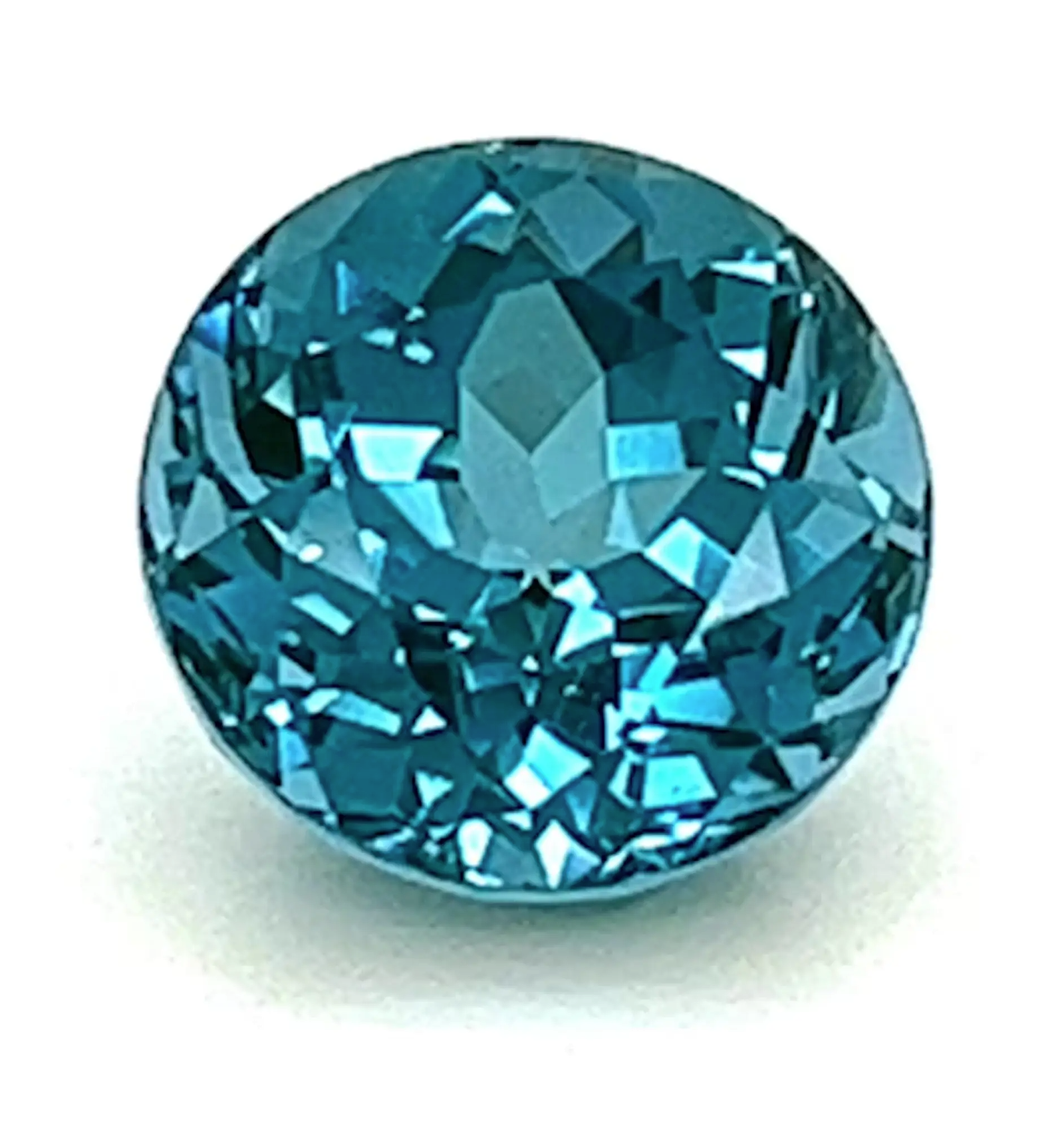 3.46 Carat Round Cut Lab-Created Paraiba Teal Spinel