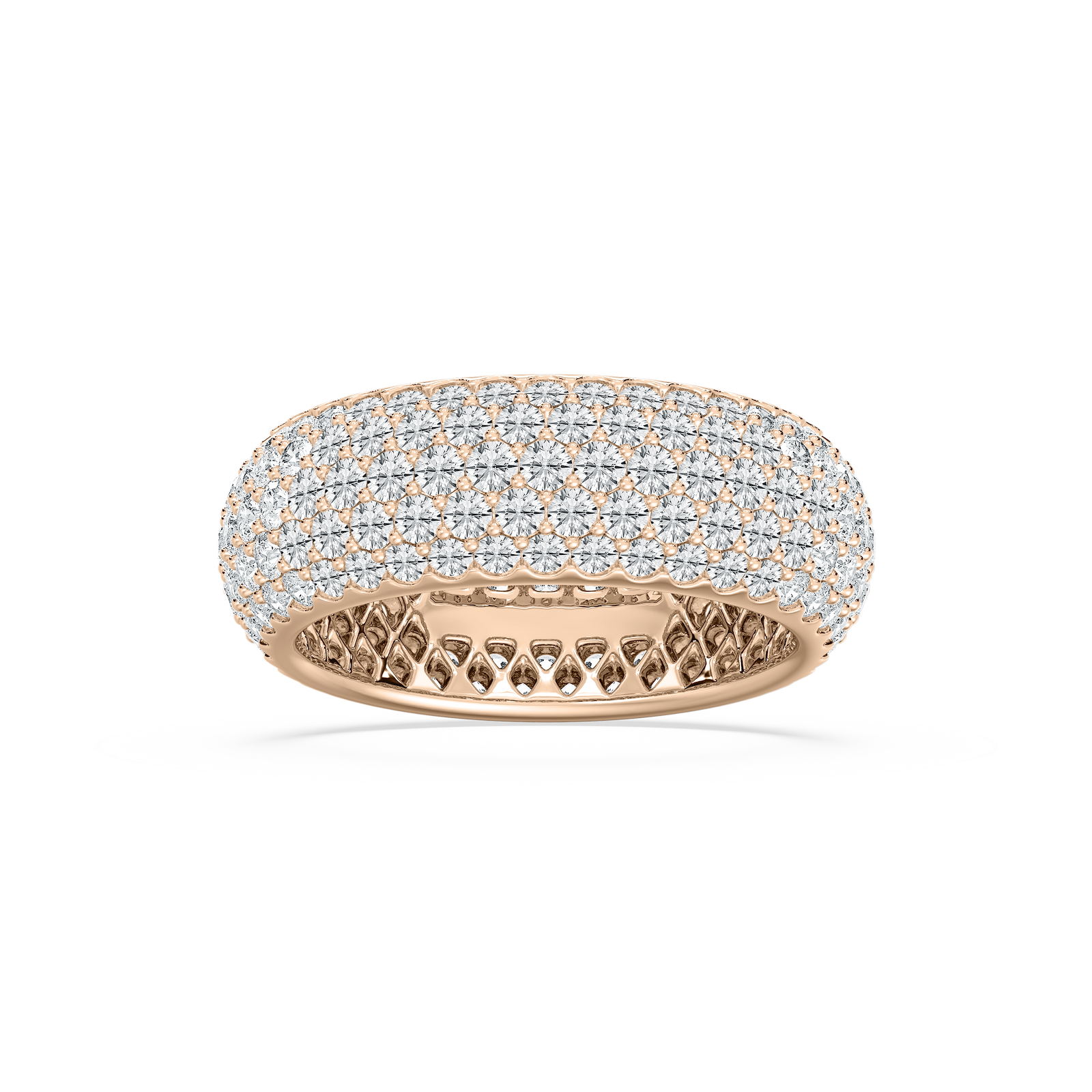 Pave Dome Eternity Band in Rose Gold
