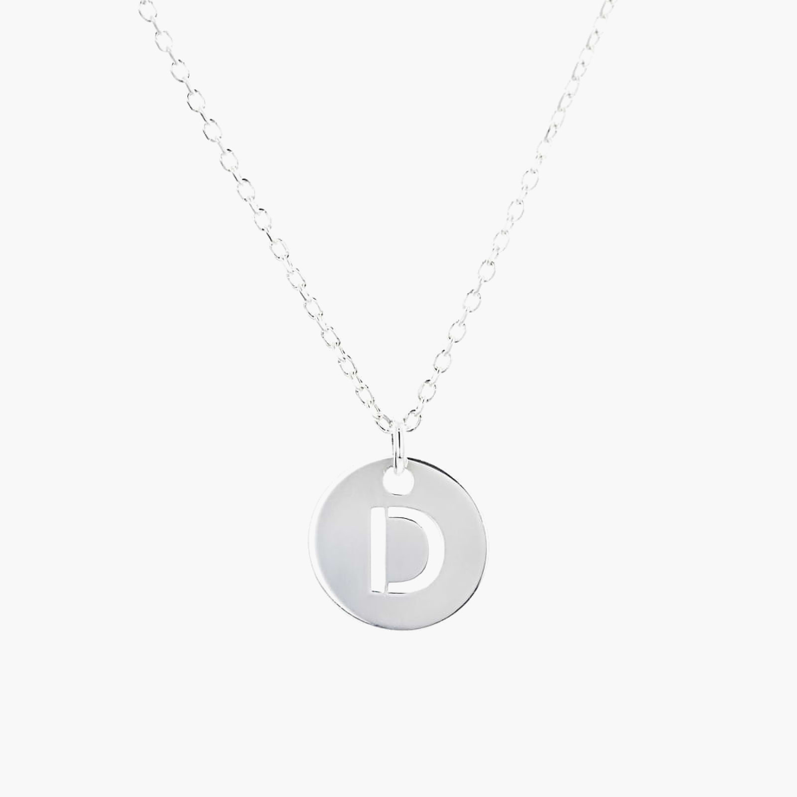 Cutout Initial Disc Pendant   - 16 to 18 Inches