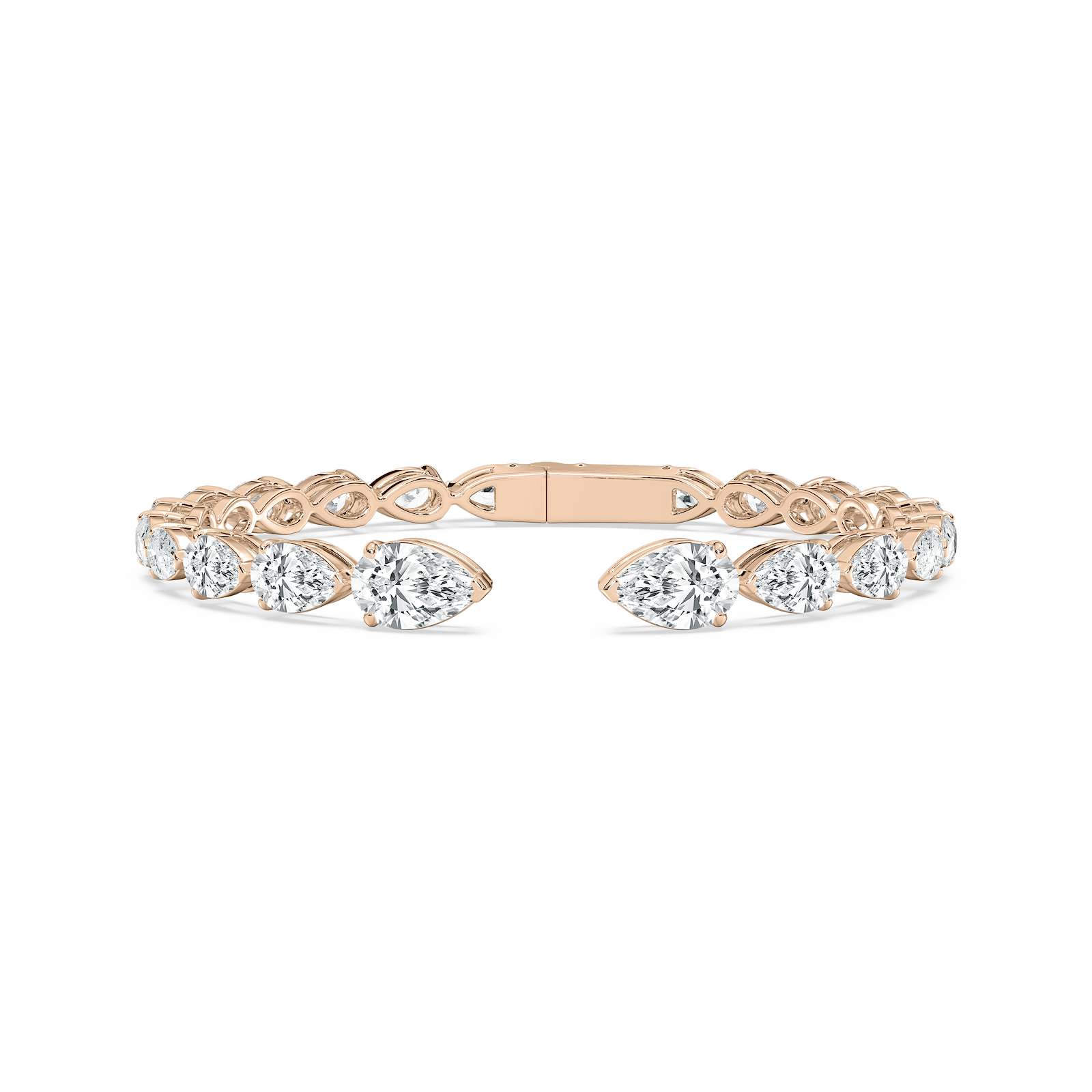 Pear Open Cuff Bracelet in Rose Gold