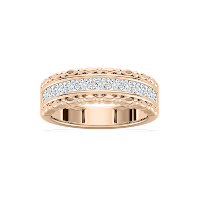 Princess-Cut Eleven-Stone Channel Band in Rose Gold