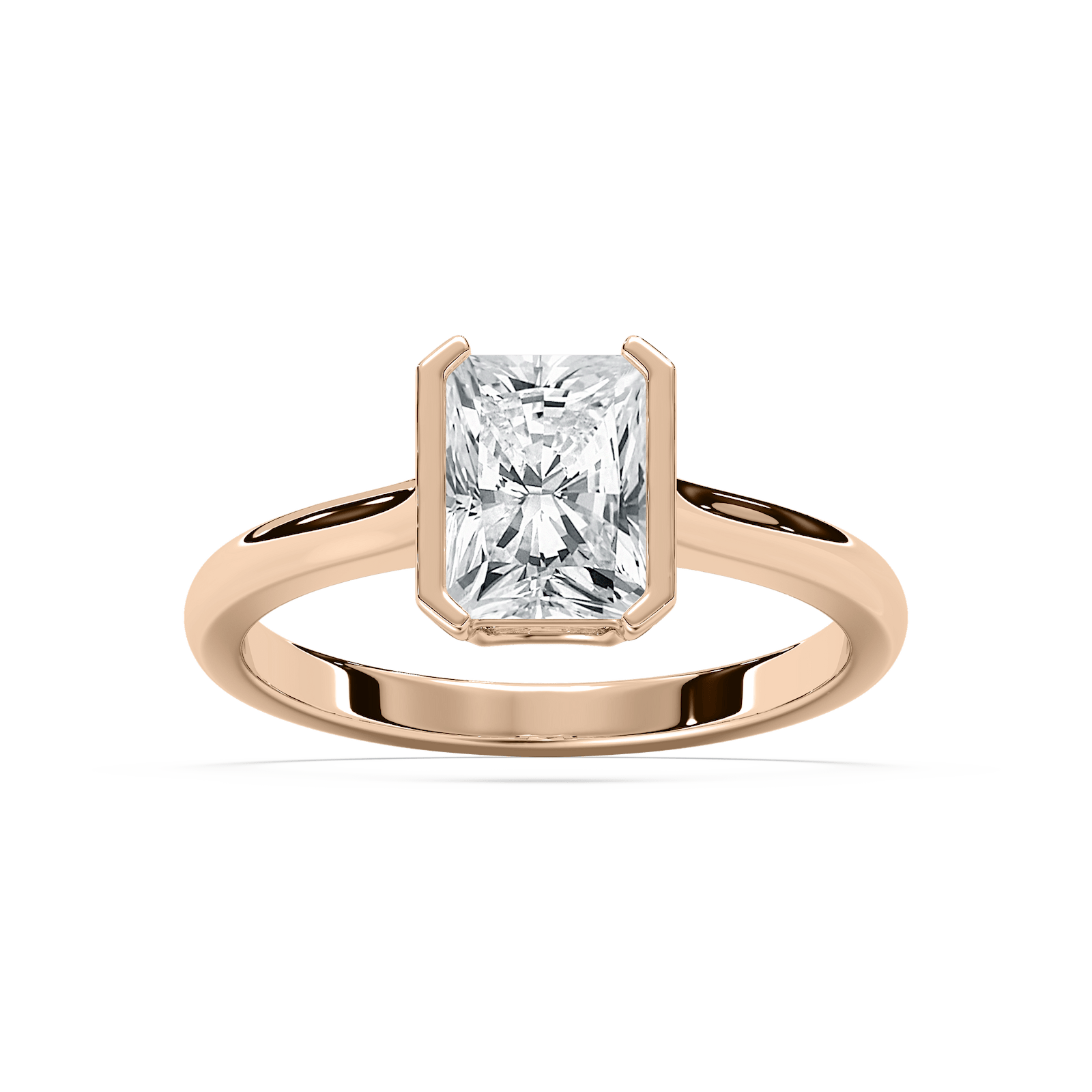 Reyna Semi Bezel Engagement Ring in Rose Gold