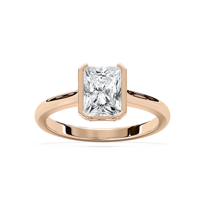 Reyna Semi Bezel Engagement Ring in Rose Gold