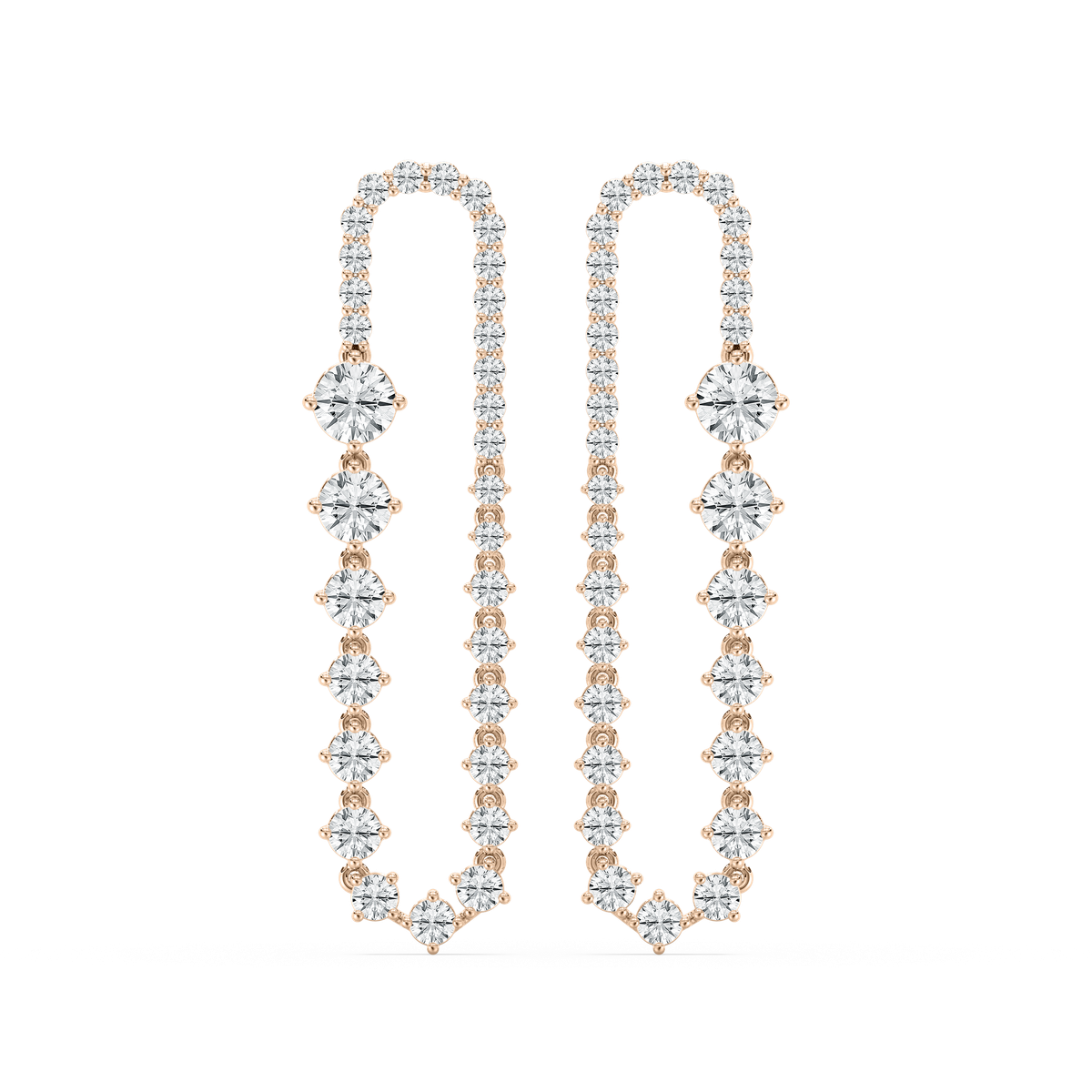 Riviera Tennis Earrings in Rose Gold