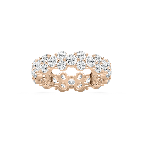 Round Floral Eternity Ring in Rose Gold