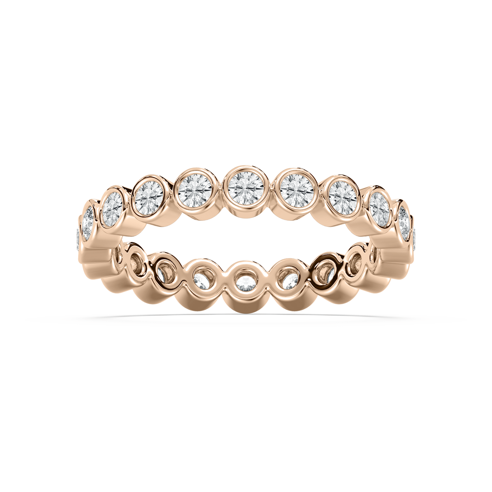 Round Full Bezel Eternity Band in Rose Gold