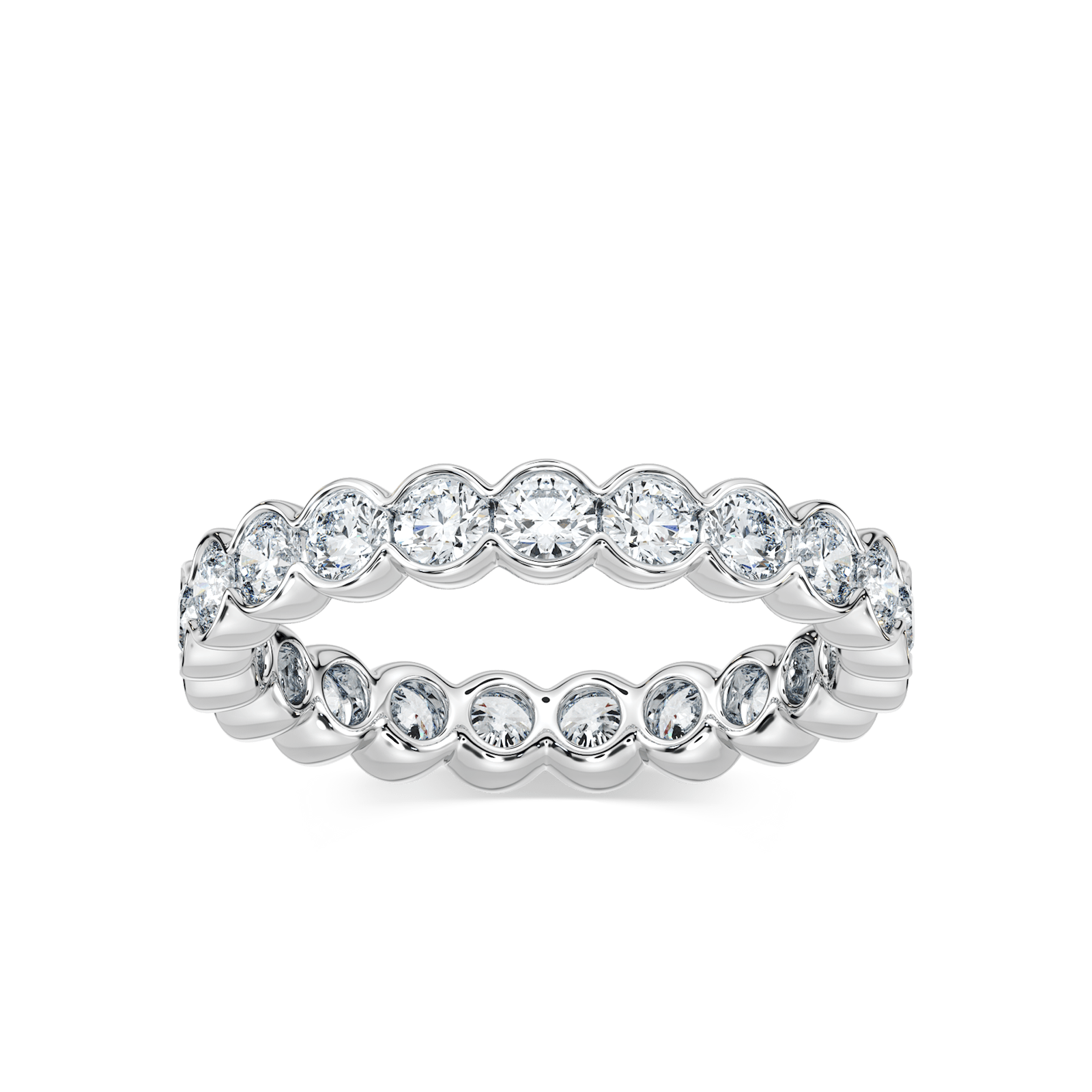 Round Semi Bezel Lab-Grown Diamond Eternity Band with 4.0ctw in Platinum – Size 5.5