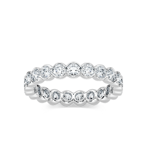 Round Semi Bezel Lab-Grown Diamond Eternity Band with 4.0ctw in Platinum – Size 5.5